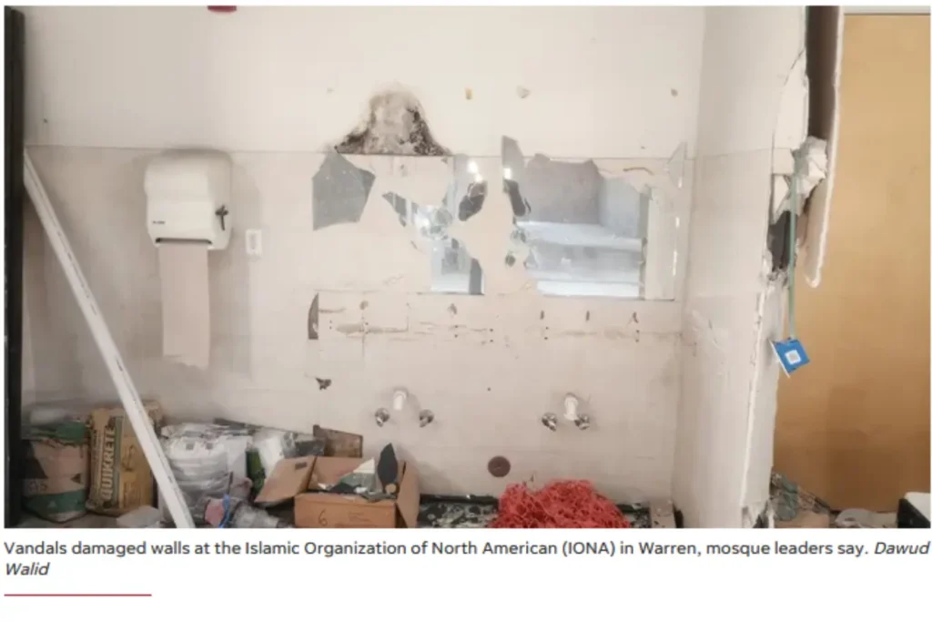 Warren mosque vandalized